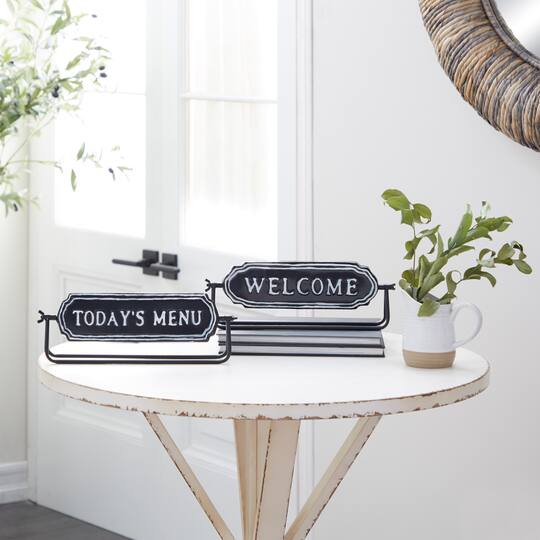 4.5" Black Metal Farmhouse Decorative Sign Set